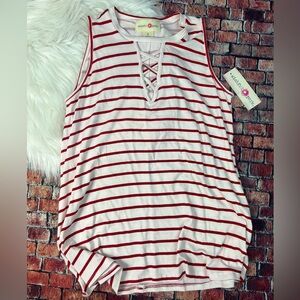 Red and white tank top